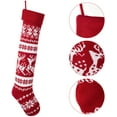 thumbnail image 6 of Coolmade 3 Pack Knit Christmas Stockings, 26 Inch Extra Long Hand-Knitted Maroon/White Big & Little Reindeer Snowflakes Holiday Décor (Big Reindeer, Little Reindeer, Snowflakes), 6 of 8