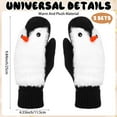 thumbnail image 2 of 3 Pairs Christmas Penguin Mitten Gloves, Winter Soft Cozy Faux Fur Mittens Warm Lining Gloves Gifts., 2 of 6