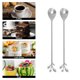 thumbnail image 5 of 1 Set 4pcs Spmoons de mezcla de acero inoxidable de 4pcs Cucharas de café de mango largo (plata), 5 of 5