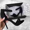 thumbnail image 1 of MAGGIE Ankle Strap Heels, Black, 9.5, 1 of 5