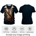 thumbnail image 3 of Rebaike Men's 3D Pirate Captain Costume Graphic T-Shirt, Vintage Renaissance Style Short Sleeve Tee, 3 of 7