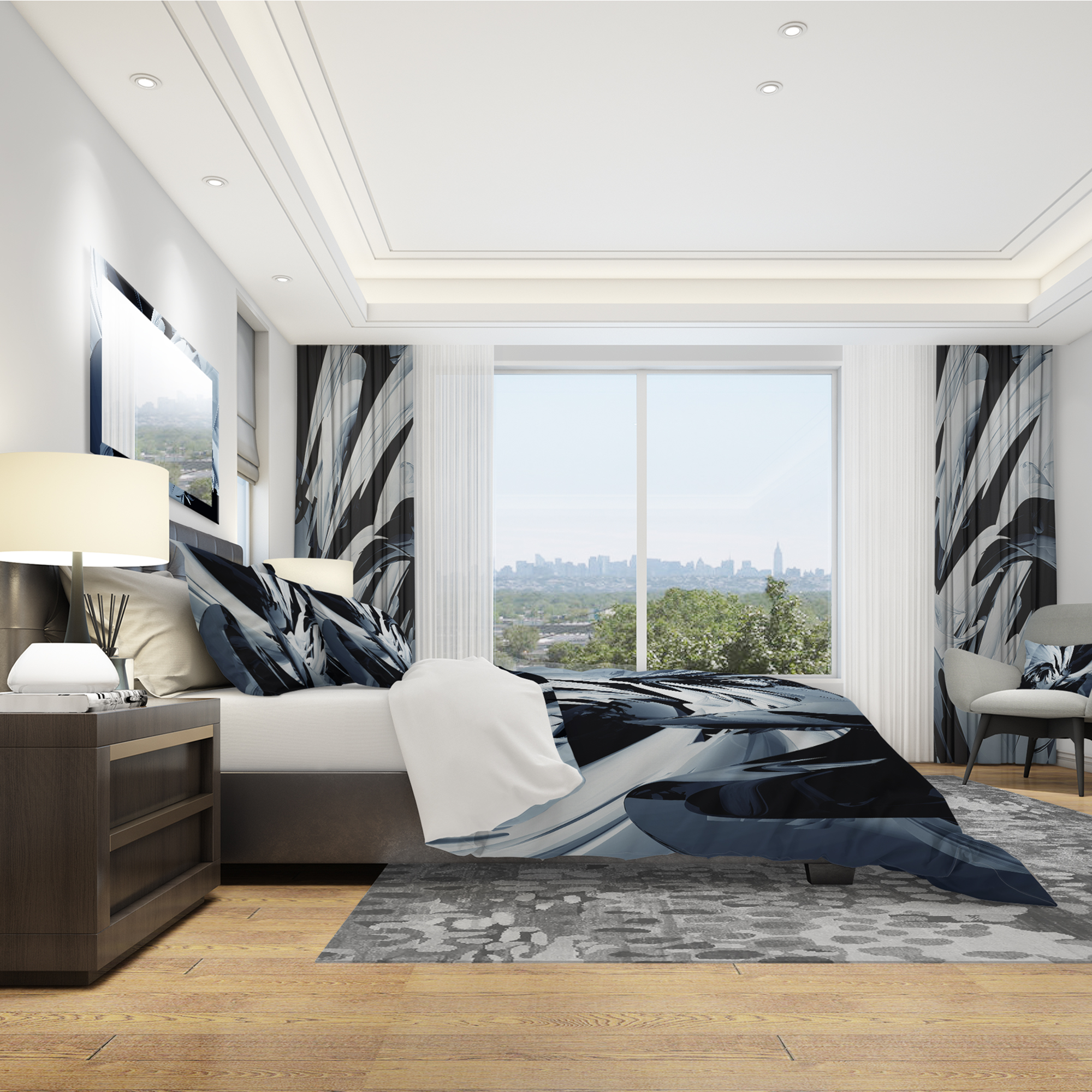 Designart 'Silver and Grey Mixer' Modern & Contemporary Duvet Cover Set