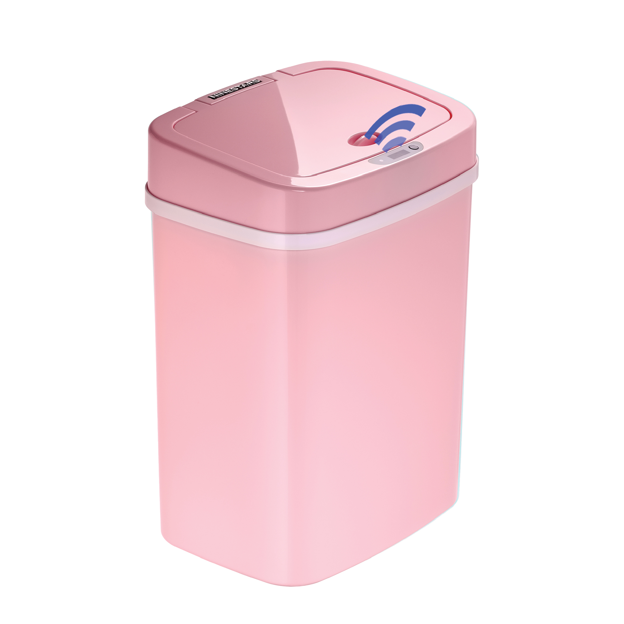 Nine Stars Automatic Bathroom Trash Can, 3 Gallon Plastic Motion Sensor Garbage Bin with Soft Close Lid, Pink