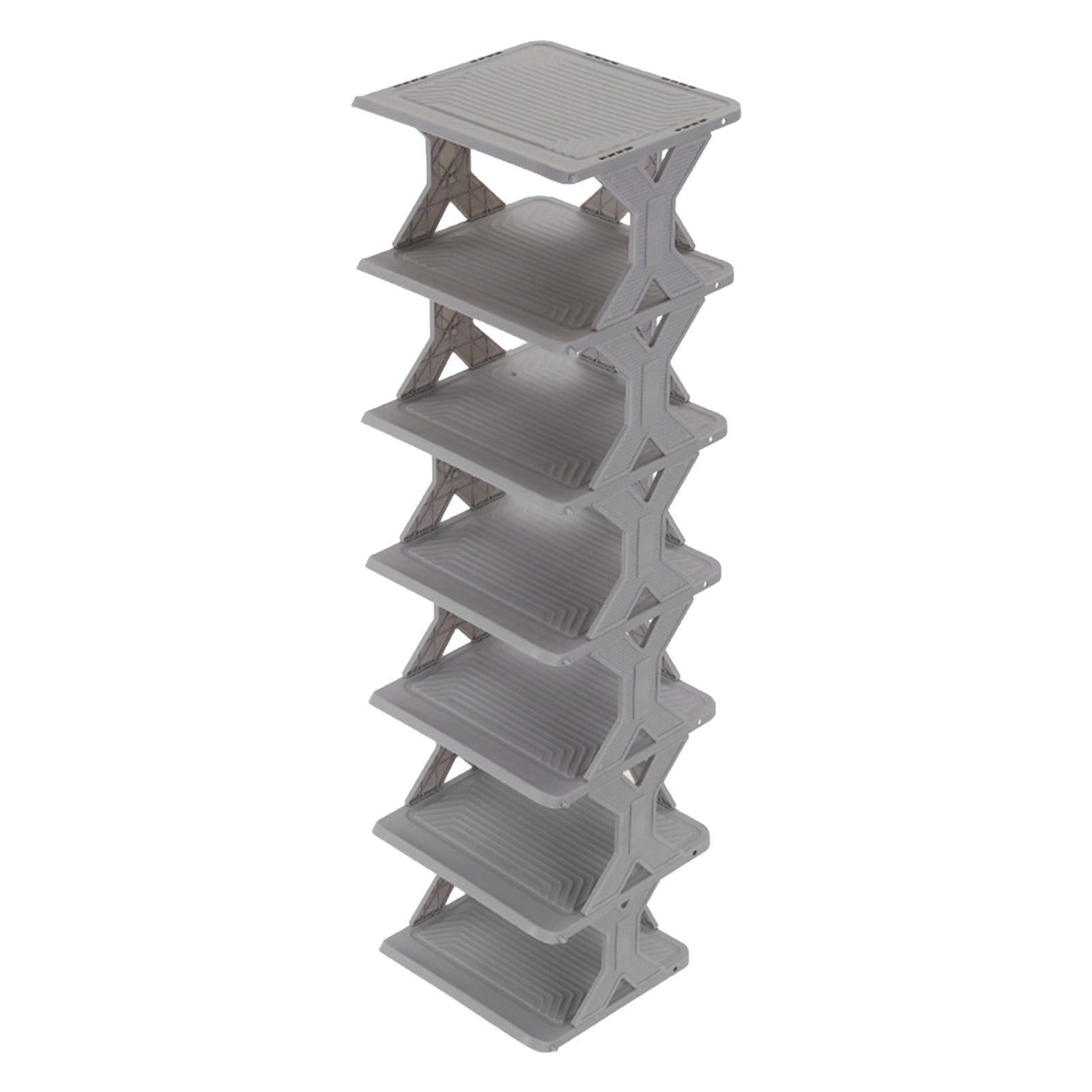 RKSTN Shoe Rack - Vertical Shoe Organizer for Small Spaces, Tall Narrow Shoe Storage Shelf for Closet Entryway Corner Garage and Bedroom, Free Stackable DIY - Space Saving Storage (7-Tier, White)