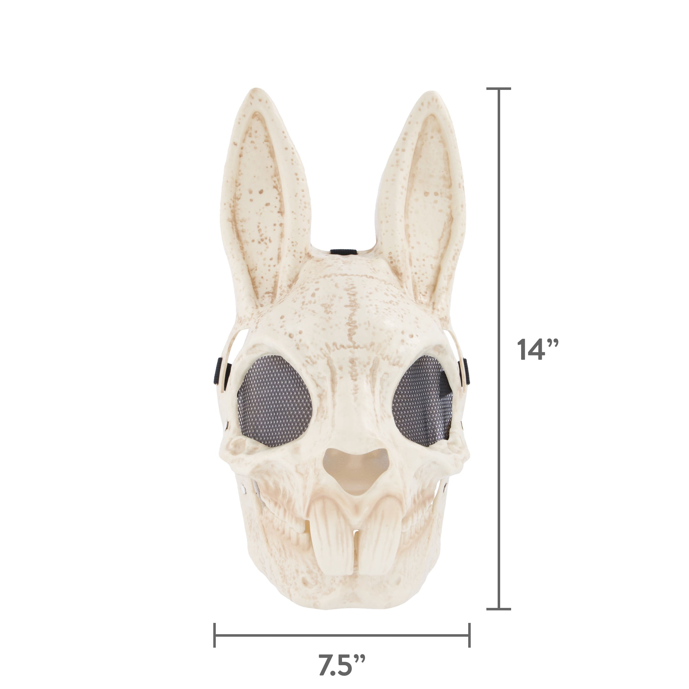 Skeleton Bunny Mask Costume Accessory for Adults, Beige, Halloween by Way To Celebrate