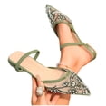 thumbnail image 5 of Samdudou Dressy Flats for Women Elegant Pointed Closed Toe Slingback Shoes Sheer Mesh Rhinestone Embellished Slides Wedding Evening Party Bridal Footwear Style, 5 of 9