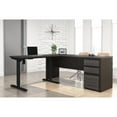 thumbnail image 6 of Bestar Prestige Plus 3 Piece Standing Desk Set in Bark Gray and Slate, 6 of 8
