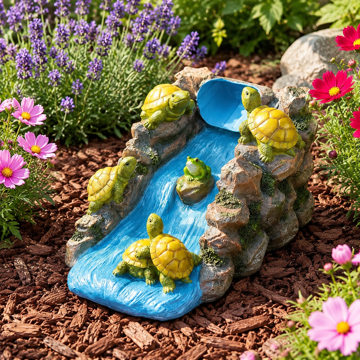 Turtle Garden Statue Decorative Gutter Downspout Diverter for Yard Patio Drainage