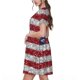 thumbnail image 2 of Balery America Flag Glitter Vestidos sueltos de manga corta para mujer, vestidos de verano 2025, vestidos casuales de corte A con vuelo., 2 of 6