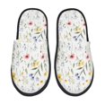 thumbnail image 1 of Fotbe Watercolor Floral A Pantuflas Peludas para Mujer con Estampado, Zapatillas de Peluche, Zapatos de Invierno para Casa, Uso Interior y Exterior-Large, 1 of 8
