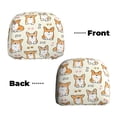 thumbnail image 3 of 2 PCS Car Headrest Cover, Cartoon Corgi Soft Car Seat Head Rest Cover Protector Interior Car Accessories Seat Covers for Cars Truck Auto Only Covers, 3 of 8