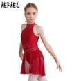 thumbnail image 2 of Vestido lírico de Ballet brillante con diamantes de imitación para niñas, disfraz de patinaje artístico y gimnasia, vestido con tutú de bailarina con dobladillo Irregular, Ropa de baile, 2 of 5