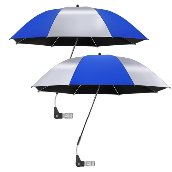 Beach Umbrella with 360 Universal Clamp, 2 Pack - UPF50 Outdoor Beach Chair Umbrella for Camping, Sand ,Patio