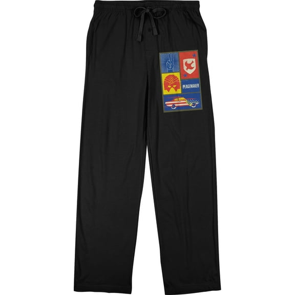 Peacemaker TV Series Freedom Icons Black Pajama Pants-Medium