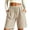 *Beige, variant on VBVC Women's and Women's Plus Waffle Bermuda Shorts , Casual Knee-Length Shorts For Women , Ladies' Elastic Waist Drawstring Shorts with Pockets,Beige,M-5XL