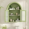 thumbnail image 6 of Bathroom Wall Cabinet, Arched Cabinet Wall Mount, 2 Acrylic Doors, 1 Adjustable and Removable Shelf, for Laundry Room, Living Room, Restroom, Kitchen, Green, 6 of 11