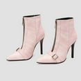 thumbnail image 5 of Wensltd Ankle Boots High Heels for Women Pointed Toe Zipper and Buckle Details Dressy Heels Pink, 5 of 8