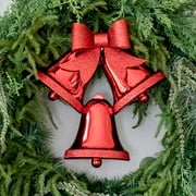 Holiday Time Red Glitter Triple Bell Decoration, 14.5"