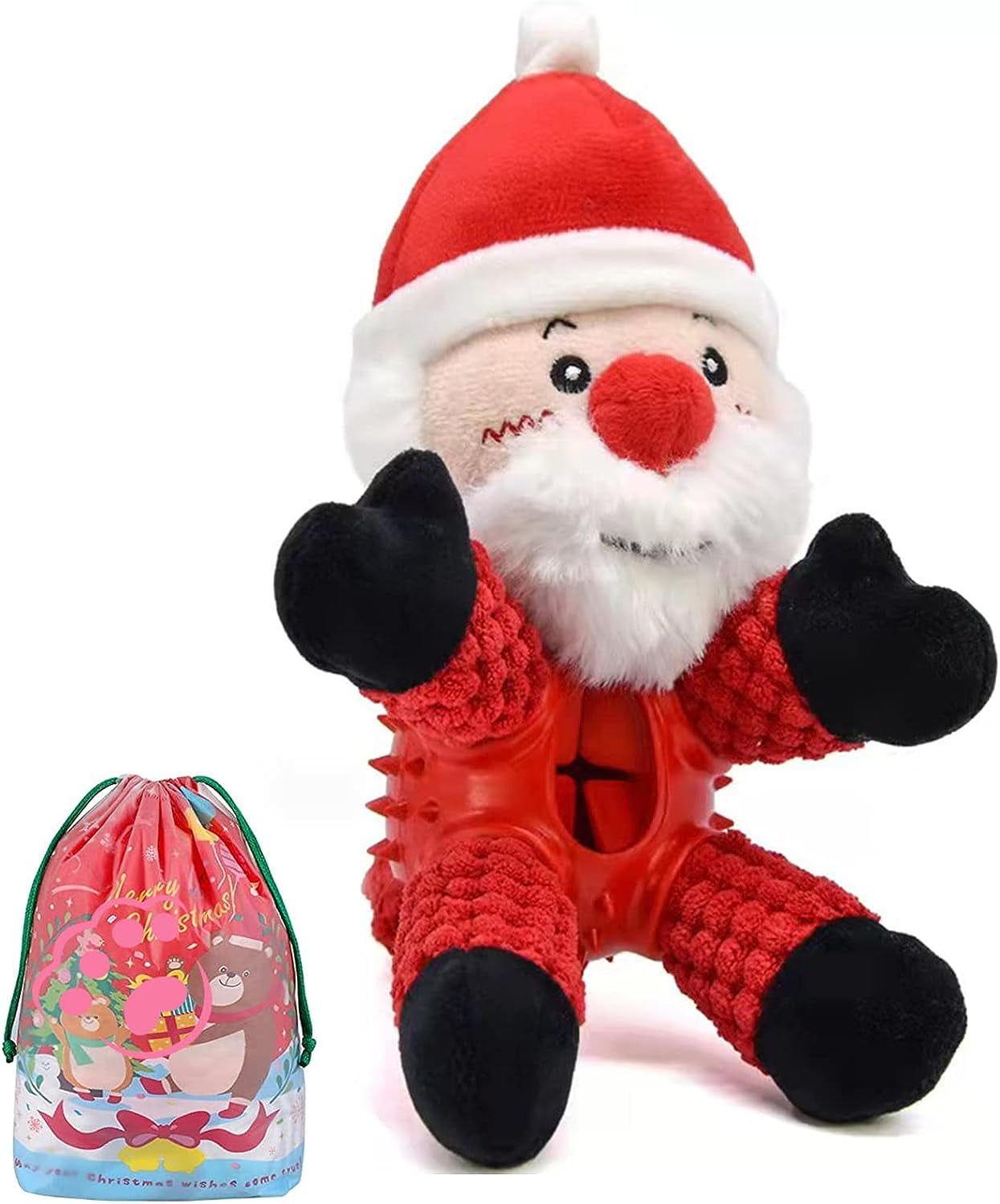 Dog Squeak Plush Toys Stuffed Interactive Puppy Teething Toys Christmas