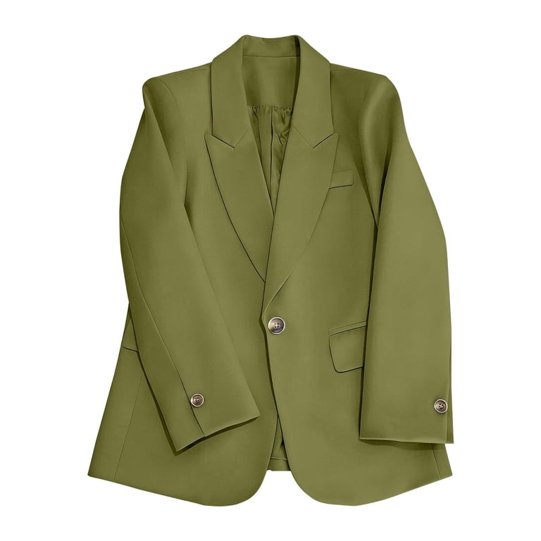 Stamzod Long Sleeve Blazers for Women Trendy 2026 Business Casual Dress Jacket Open Front Lapel Work Office Blazer Mint Green M, Women's, Size: Medium