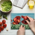 thumbnail image 4 of Poppy Cutting Board, Digitally Generated Floral Graphic with Grass and Filed Flowers, Decorative Tempered Glass Cutting and Serving Board, in 3 Sizes, by Ambesonne, 4 of 5