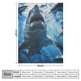 thumbnail image 4 of Fenyluxe 3D Shark Throw Blanket for Kids Boys, Ocean Themed  Blanket Bedroom Decor, Marine Life Underwater World  Blanket, Sparkle Sea Wave Blanket for Couch Bed Sofa 60x80in, 4 of 6