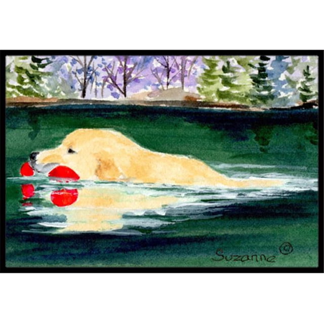Carolines Treasures Golden Retriever Tapis Intérieur Extérieur - 18 x 27 Po.