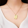 thumbnail image 5 of Collier en Acier Titane Enveloppe Chaîne Clavicule couple Lettrage Amour Bijou en Acier Inoxydable, 5 of 5