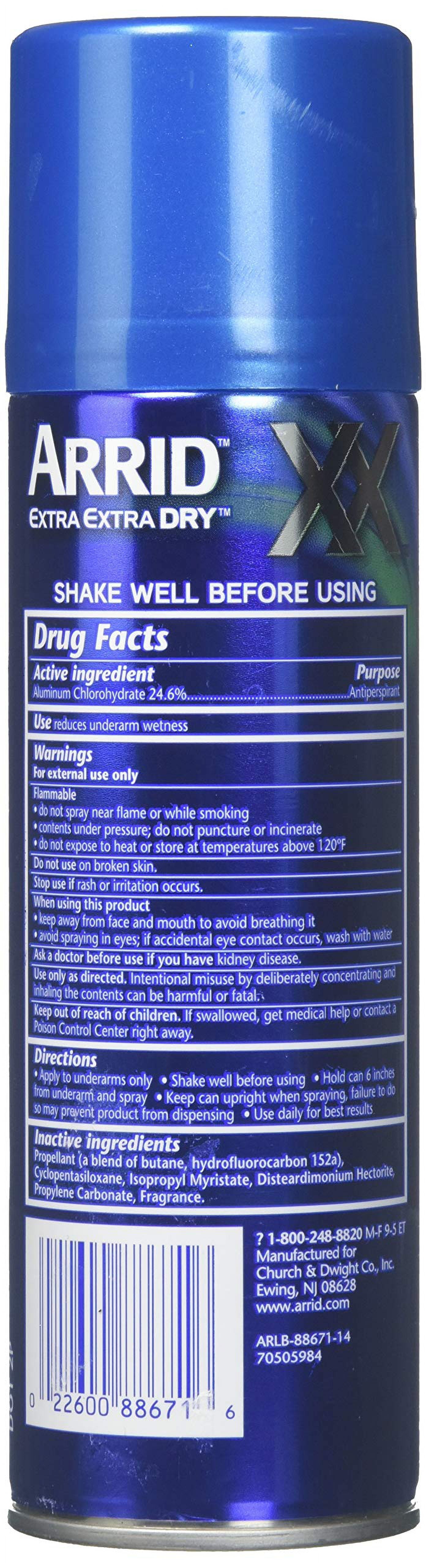 Arrid Xx Ultra Clear Anti-Perspirant Deodorant Spray, Ultra Fresh 6 Oz (Pack Of 6).