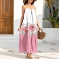 thumbnail image 6 of FDGIU Women's 2026 Summer Floral Maxi Dress, Open Back Tie Back Spaghetti Strap Flowy Sundress for Vacation, 6 of 7