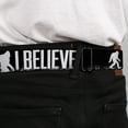 thumbnail image 4 of Buckle-Down Belt, Seatbelt Buckle Belt, Bigfoot Silhouette I Believe Black Gray White, 30 to 44 Inches, 4 of 9