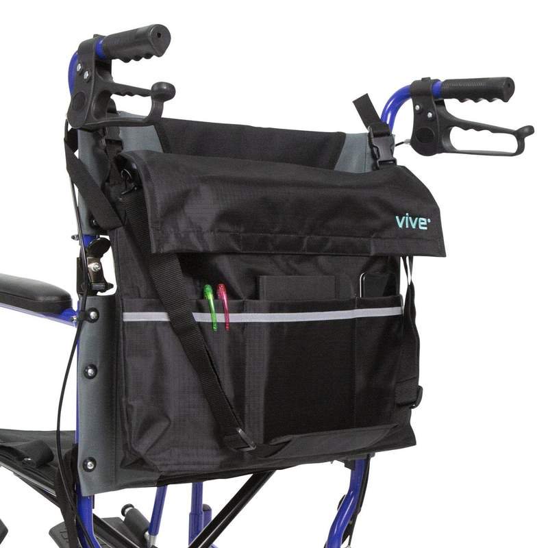 Vive Vive Wheelchair Bag Wheel Chair Storage Tote Accessory for Carrying Loose Items and