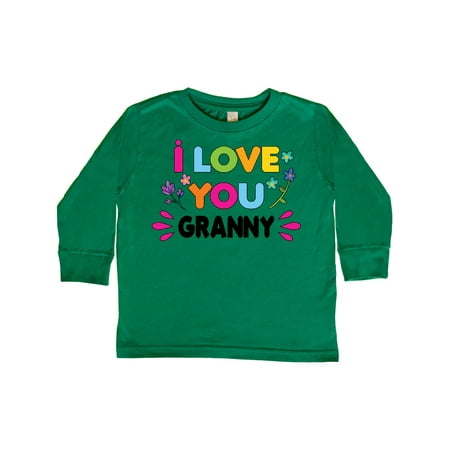 

Inktastic I Love You Granny with Flowers Gift Toddler Toddler Girl Long Sleeve T-Shirt