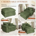 thumbnail image 5 of Muumblus Oversized Accent Chair with Ottoman, 48" Indoor Chaise Lounge Cloud Corduroy Sofa Reading Armchair for Modern Living Room, Bedroom, Green, 5 of 11