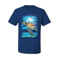 thumbnail image 2 of Swimming Sea Turtle Animal Lover Men's Graphic T-Shirt, Royal, Medium, 2 of 3