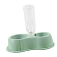thumbnail image 2 of kusrkot Pet Cat Double Bowl Feeder Automatic Water Dispenser Bottom Non Slip Light Green, 2 of 6