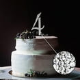 thumbnail image 3 of BalsaCircle Number 4 Cake Topper 4.5" Silver Rhinestone Personalized Wedding Party Monogram Decorations, 3 of 3