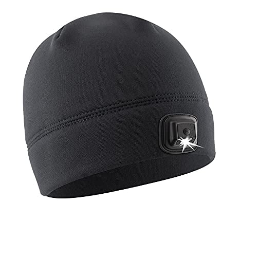 Panther Vision POWERCAP 3.0 USB Rechargeable Headlamp LED Beanie Ultra-Bright Hands Free LED Lighted Cap, Black, One-Size (HLBR-9534)