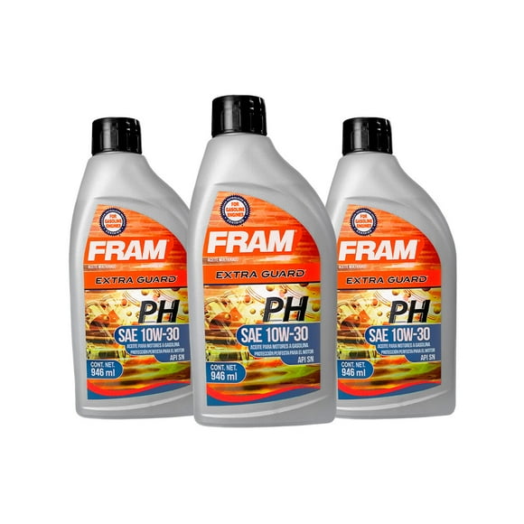 Aceite Mineral De Motor 10W30 Fram Extra Guard 3 Botellas