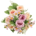 thumbnail image 3 of Viflosae Flowers for Decoration Spring Decor 7-fork Artificial Flower Jumei Oil Painting Rose Bouquet Simulation Green Wedding Decoration Artificial Flowers Random Color, 3 of 9