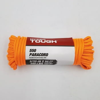 Hyper Tough 550 Utility Paracord Rope, Orange, 5/32 inch x 50 feet