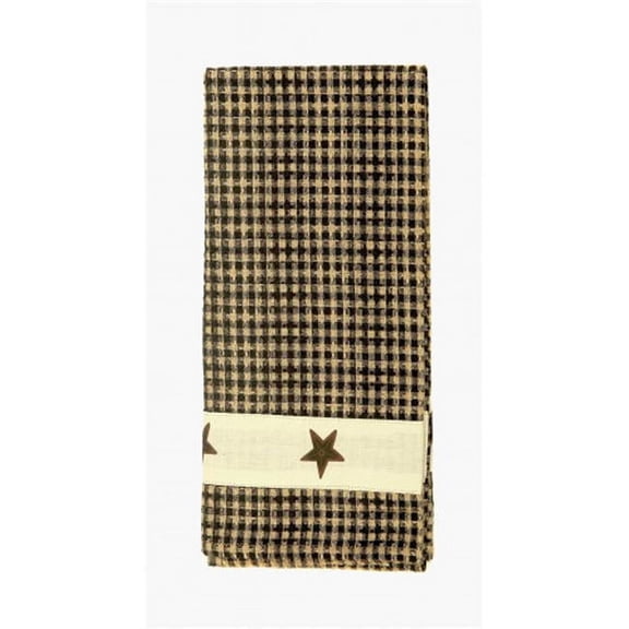 Mr. MJs Trading AG-30300S-4 Tea Towels, Star Black Check - Set of 4