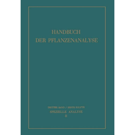 Spezielle Analyse: Organische Stoffe II, (Paperback)