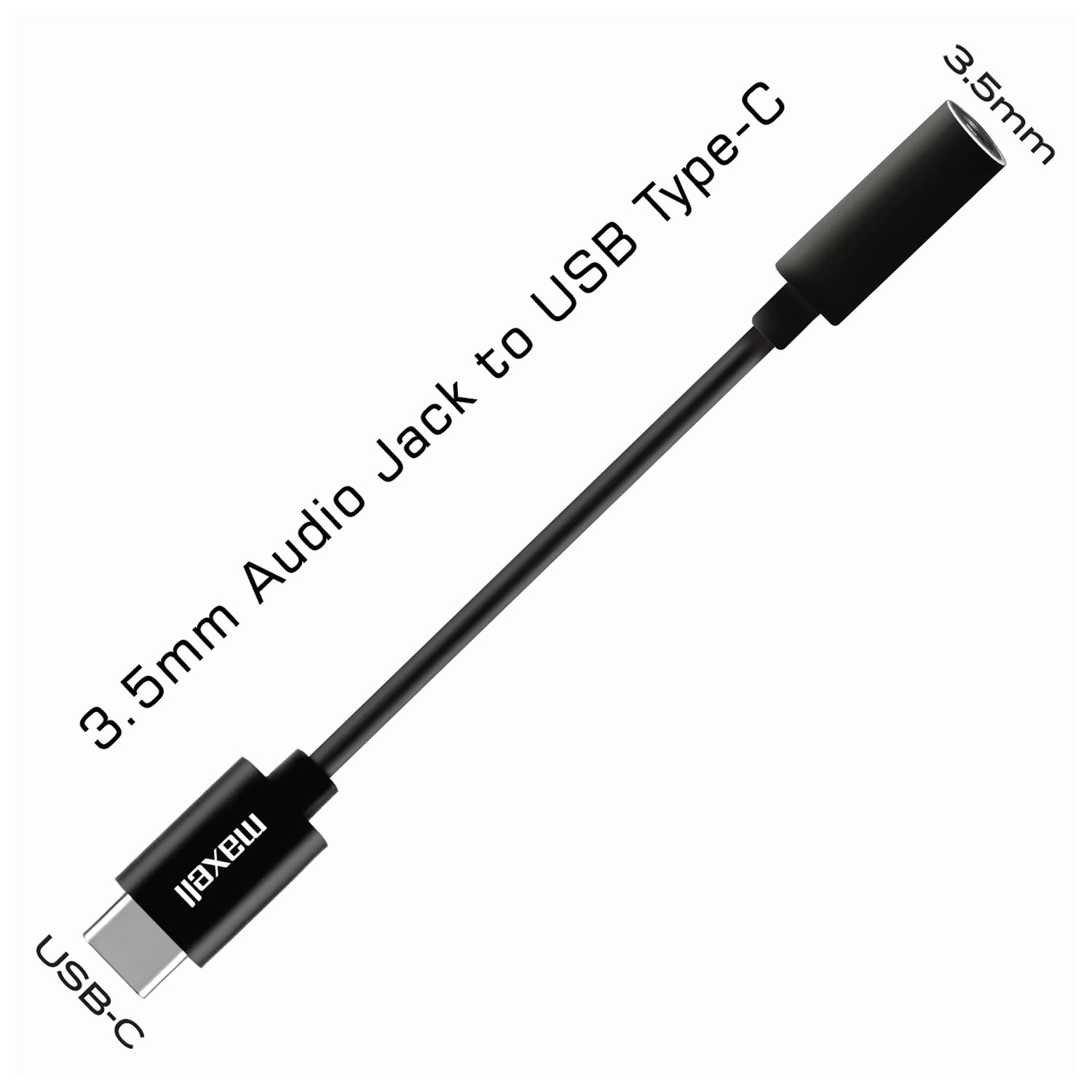 Maxell Sync-Up 3.5-mm to USB-C Stereo Headphone Adapter Cable, 197294