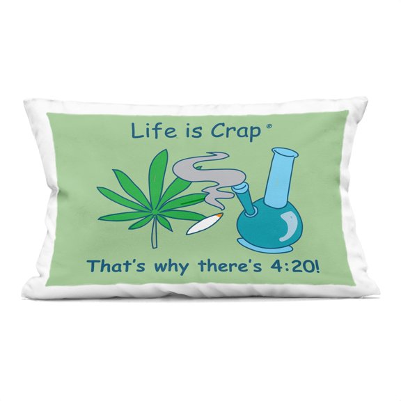 Stupell Industries Funny That's Why 420 14" x 20" Novelty & Humor Print Polyester Throw Pillow, Zip Closure 1 Count