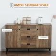thumbnail image 4 of HOMCOM Buffet Industriel, Armoire de Rangement, Placard d'Accent Brun, 4 of 10
