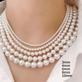 thumbnail image 3 of Classic Elegant White Pearl Chokers Necklace For Women Men Wedding Banquet Necklaces Vintage Beads Handmade Jewelry Party Gift, 3 of 6