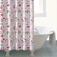 thumbnail image 4 of Pink Christmas Santa and Penguin Pattern Shower Curtain 84"x72" ,Bathroom Decorative Shower Curtains Set with 12 Hooks,Modern Waterproof Washable Shower Curtain, 4 of 6