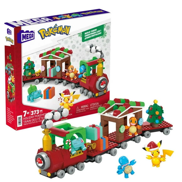 MEGA – Pokémon – Le Train des Fêtes, 373 pièces, surprises festives