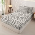 thumbnail image 2 of Erosebridal Tribal Aztec Zipper Twin Comforter Sets with Fitted Sheet and 2 Pillowcases,Vintage Boho Geometric Zipper Bedding Set,Ash Gray,Reversible, 2 of 6